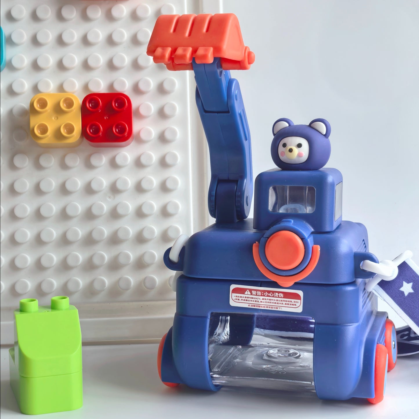 Excavator Water Bottle for Kids – With Carry Strap